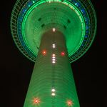 The Düsseldorf TV tower was illuminated green for the launch of DVB-T2 HD and freenet TV